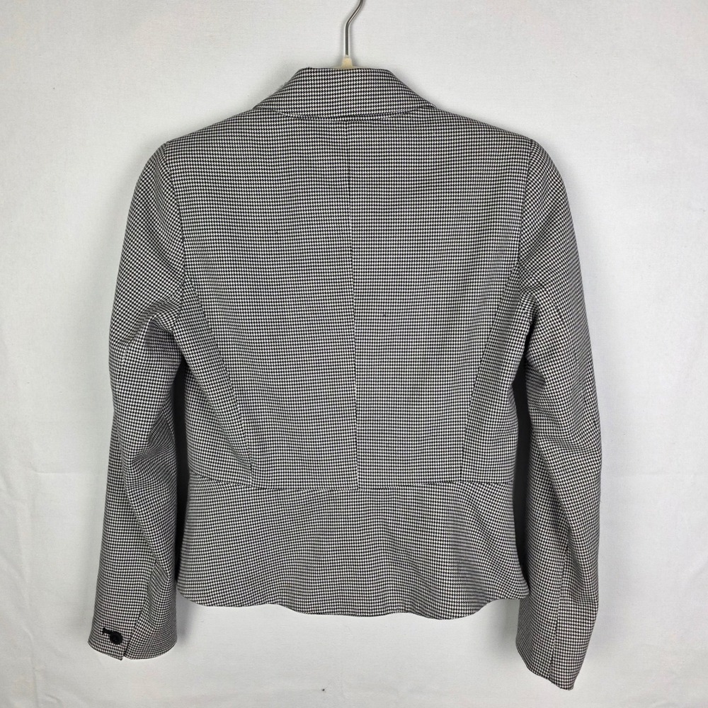 Banana Republic Petite 2P Black White Houndstooth Blazer Jacket Women Peplum‎ - Picture 2 of 6